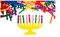 DIY Foam Menorah & Candles Craft Kit – 20 Sets / 200 Pcs – Chanukah Classroom Arts & Crafts (5”)